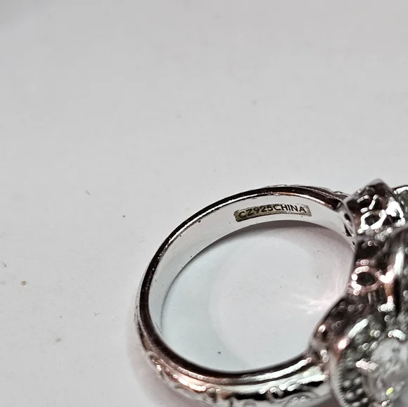 Tacori Diamonique Epiphany in Bloom Platinum Clad 925 Ring Size … - Picture 13 of 16